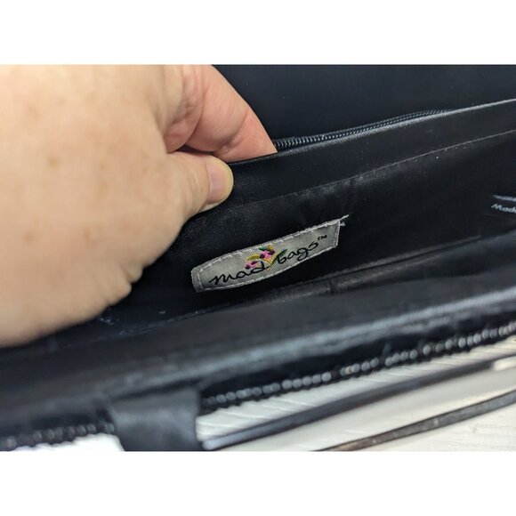 MAD BAGS shell tiles and glass bead evening purse lucite handle as is - Picture 14 of 16